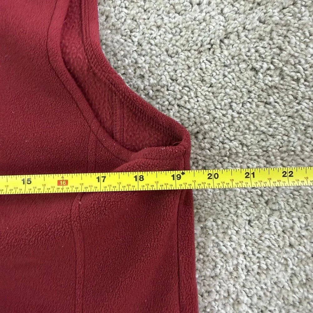 Woolrich Vest Womens Petites M Petite Ruby Red Fleece Full Zip Collared Pockets